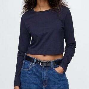 GAP Dark Blue Long Sleeve Crop Tee
